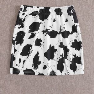 COW PRINT BODYCON SLIT SKIRT HALLOWEEN COSTUME